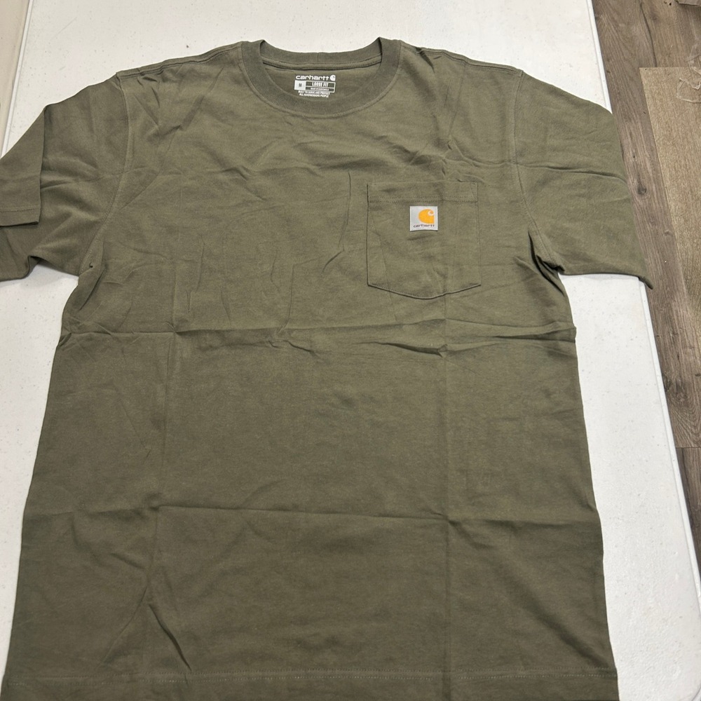 Carhartt Mens Loose Fit Heavyweight Pocket T-Shirt Olive Green Medium K87